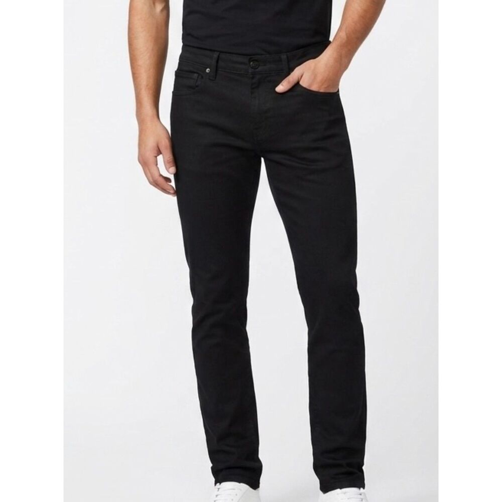 PAIGE Lennox Slim Fit Black Shadow Transcend Denim Jeans Size 34